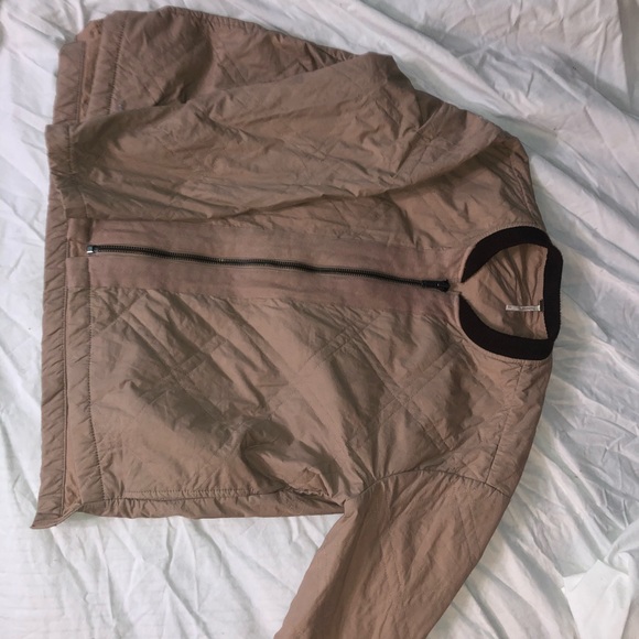 Free People brown/tan quilted bomber jacket - Picture 2 of 6